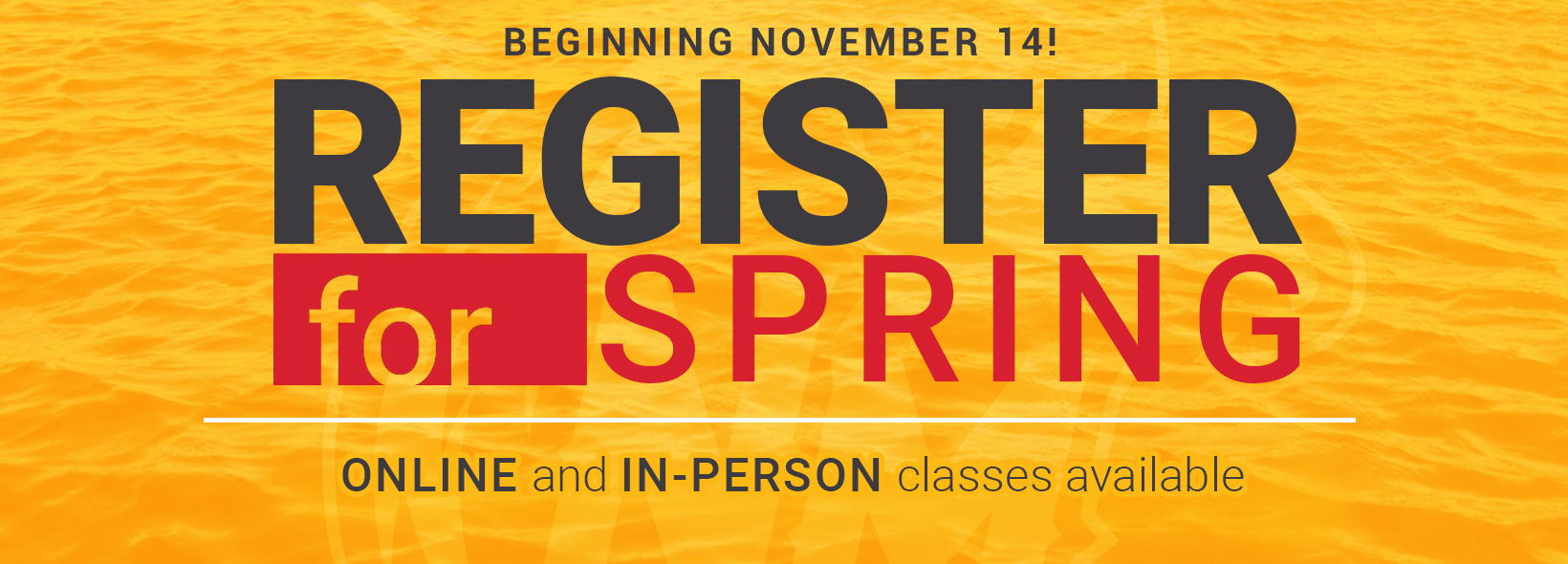 Register for Spring 2023 classes.
