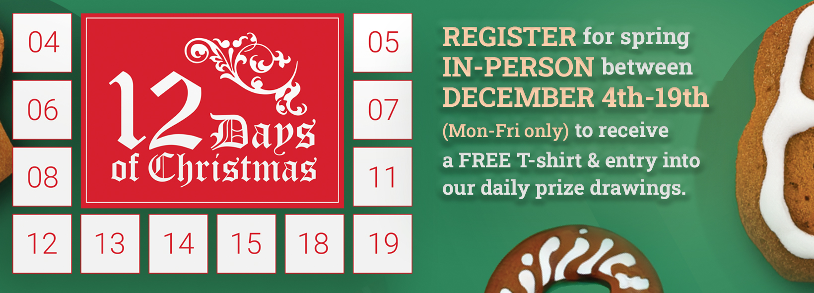 12 Days of Christmas Spring course enrollment