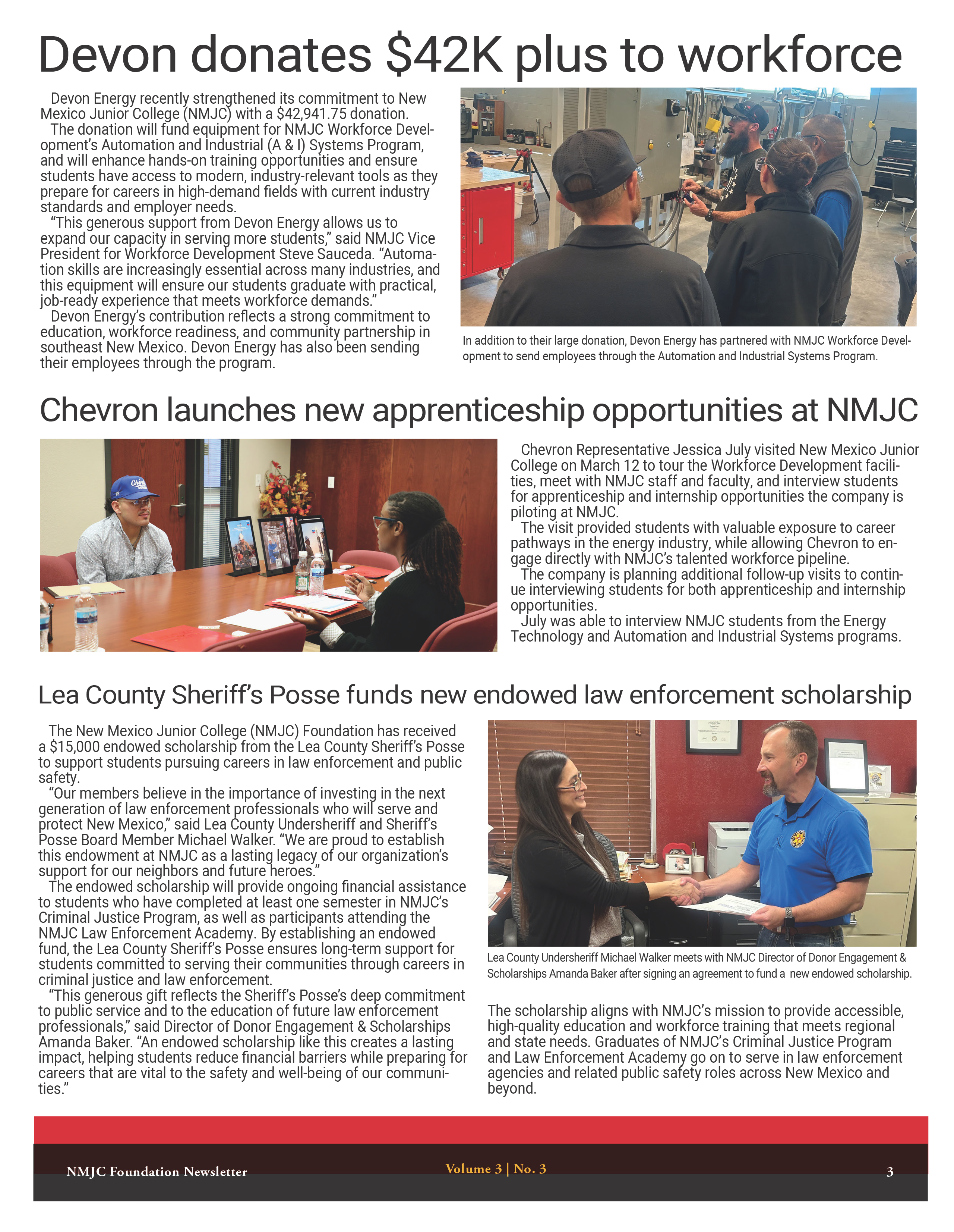 Pg 2 - NMJC Foundation Spring 2026 Newsletter