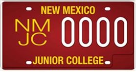 NMJC License Plate