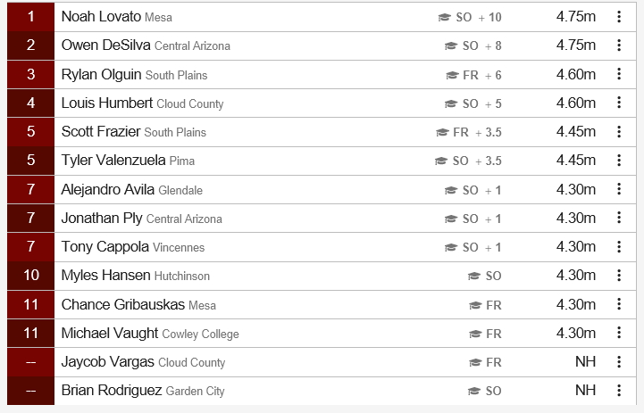 Men’s Pole Vault