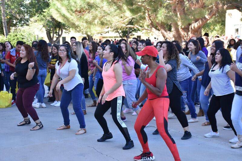 Students dancing