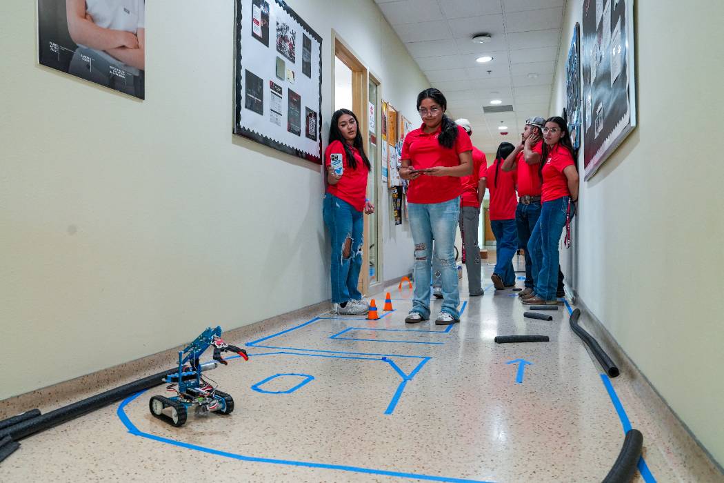 NSEP students driving robots.